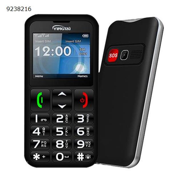 GSM 2G dual sim super long standby mobile phone with straight buttons for the elderly, big characters and loud sound feature phone T11 black Phone T11
