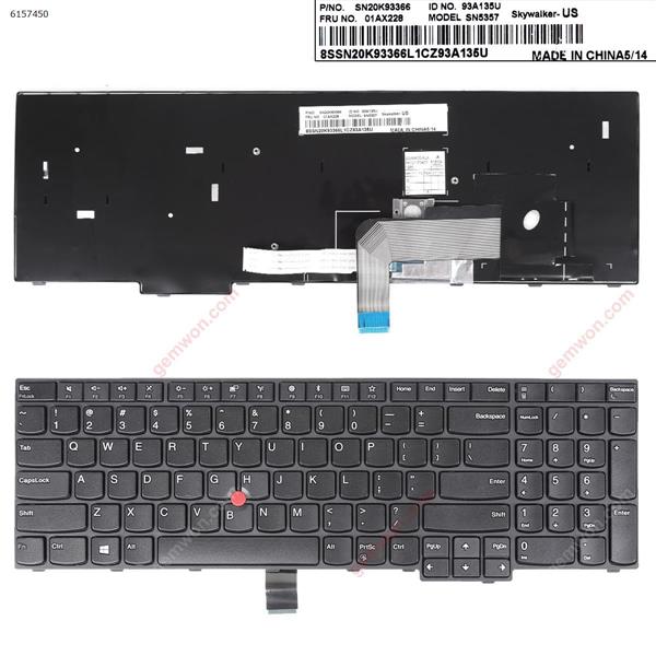 Thinkpad E570 E575 BLACK FRAME BLACK(With Point stick,Win8 ) US SN20K93368 SN5357 Laptop Keyboard (OEM-A)