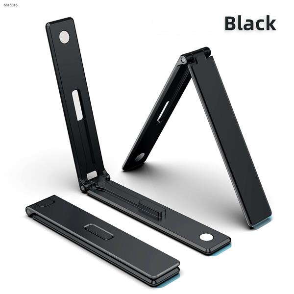 High-gloss edge zinc-aluminum alloy creative invisible back sticker integrated folding mobile phone one-word mini bracket Mobile Phone Mounts & Stands T629 black
