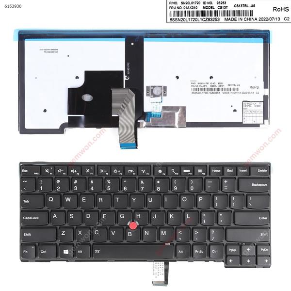 Thinkpad T440 T440P T440S BLACK FRAME BLACK(Backlit,With Point stick,Win8 ) US 0C02253 Laptop Keyboard (OEM-B)