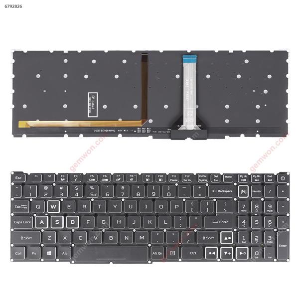 Acer Aspire Nitro AN515-57 AN515-45 BLACK Without FRAME,Full Colorful Backlit,WHITE side(OEM） US LG05P_N12B3L PK133BK1A00 Laptop Keyboard (OEM-A)