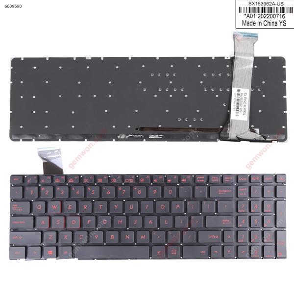 ASUS G552V G552VW G552VX FZ50JX GL752VW GL552 BLACK(Backlit,Without FRAME,Red Printing) WIN8 US V143962BS1 SX153962A Laptop Keyboard (A+)