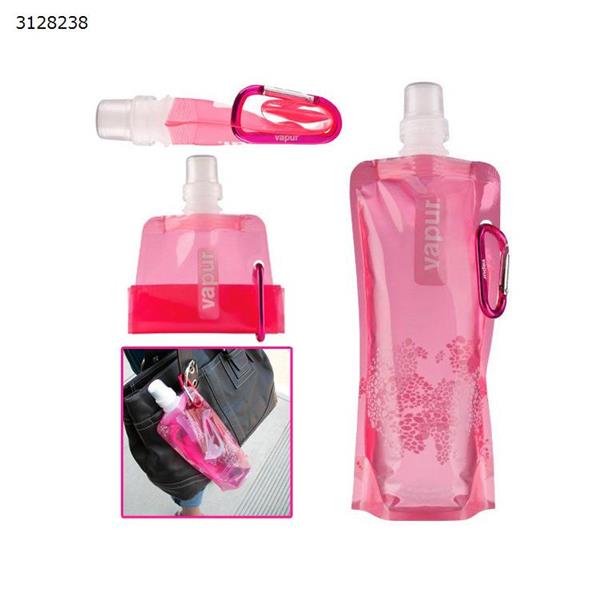He Ya Vapur Portable Folding Water Bag Plastic Outdoor Sports Water Bottle Drinking Bag 500ml Rose Red 2P Other N/A