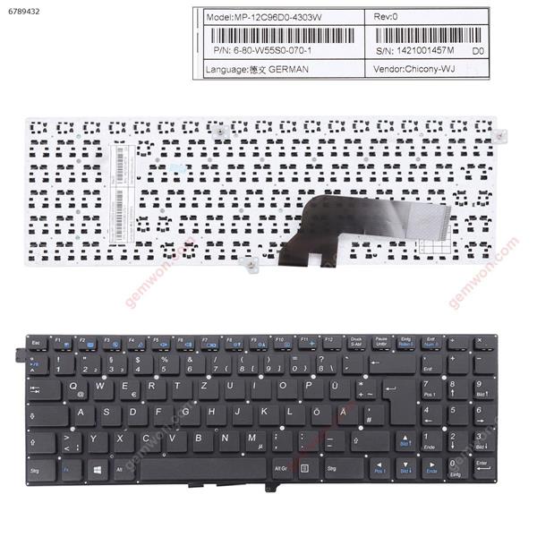 CLEVO W550 BLACK Win8 GR 12C96D0-4303W P/N 6-80-W55S0-070-1 S/N 1350048169M Laptop Keyboard (Original)