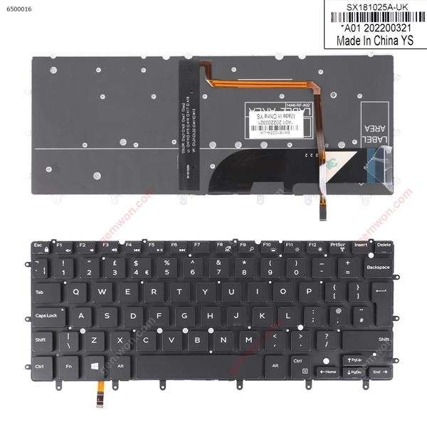 DELL XPS 13 7000 13-7347 13-7348 7547 7548 7352 7353 7359 9343 9350 9360 BLACK（ Backlit,Without FRAME） UK SX181025A-UK Laptop Keyboard (OEM-A)