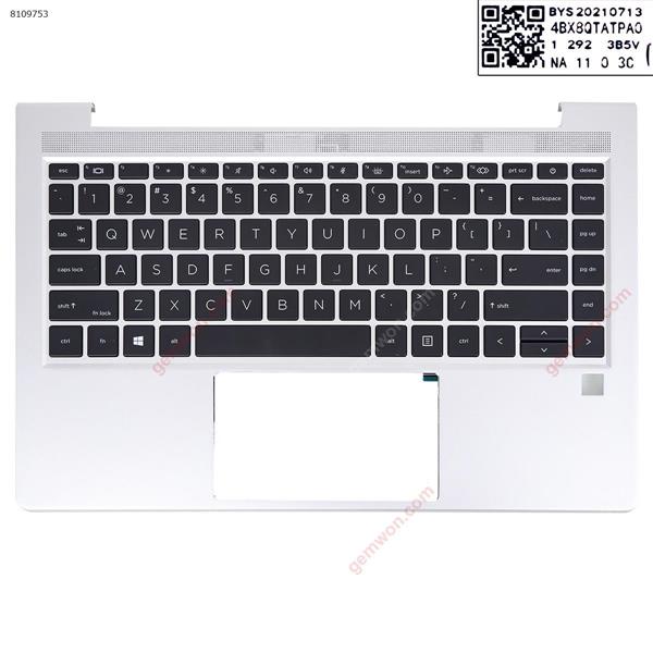 HP ProBook 440 G8 445 G8 palmres with US keyboard case Upper cover Silver. Cover N/A