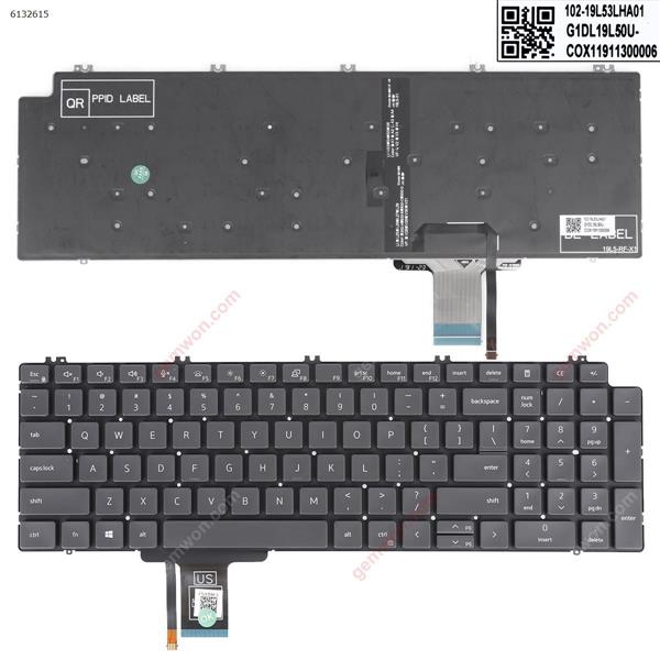 DELL Precision 7550 7750 GRAY（ Backlit,Without FRAME ​） US 0713DM LK132V72B00 DLM19L53USJ698 Laptop Keyboard (Original)