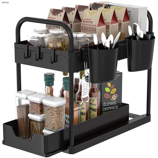 Under the sink shelf black Note: The accessories are four hooks, two cups, two armrests（Gemwon brand） Home Decoration USO55