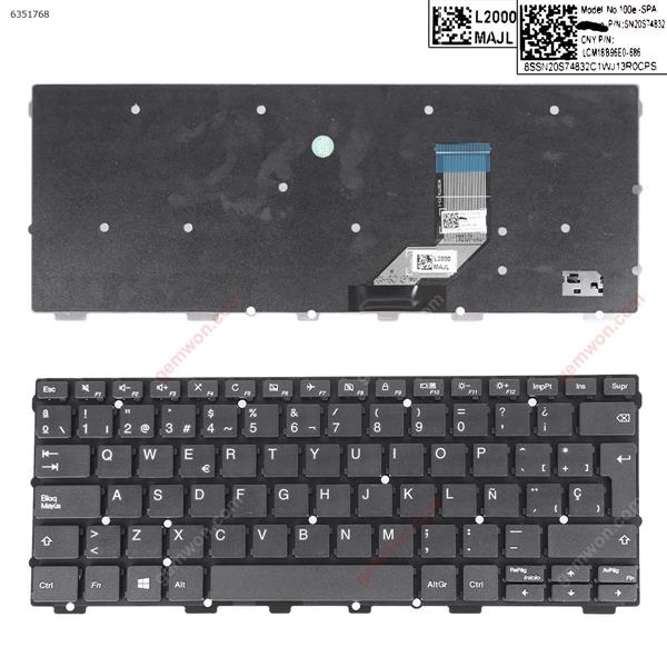 Lenovo Chromebook 100e N24 BLACK（Without FRAME） SP 100E-SPA  P/N SN20S74832 LCM18896E0-686 Laptop Keyboard (Original)