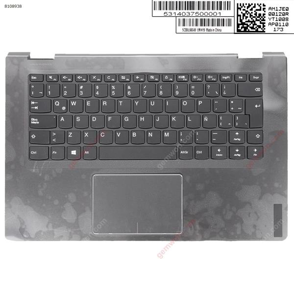  Lenovo Ideapad Yoga 510-14IKB 510-14ISK 510-14AST Flex 4-1470 palmres with LA keyboard case Upper cover BLACK. Cover N/A