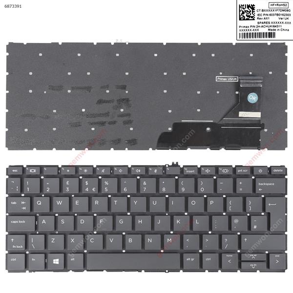 HP EliteBook 830 G7 BLACK ( Win8) UK P/N 6037B0162303 2H_ANHUKI64311 Laptop Keyboard (Original)