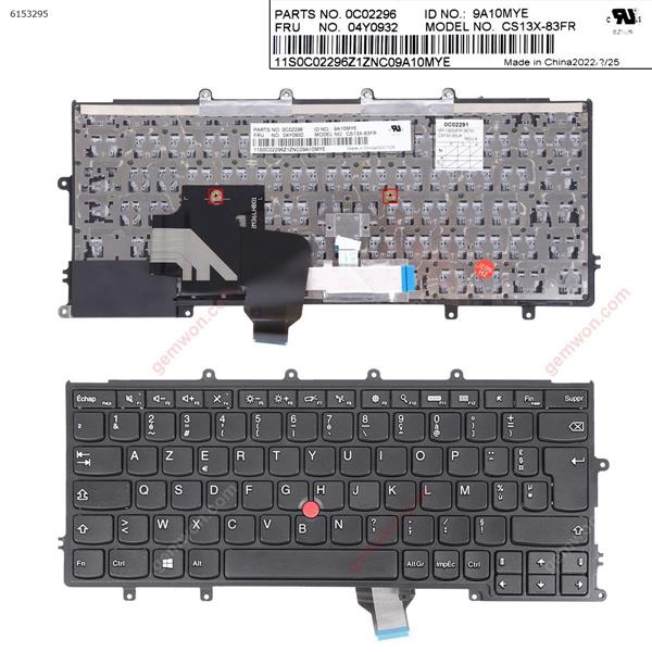 IBM Thinkpad X240 X250 X260 BLACK FRAME BLACK(For Win8,With Point Compatible with X270) FR CS13X-83FR P/N 0C02296 Laptop Keyboard ()