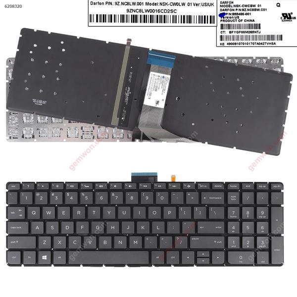 HP ENVY x360 M6-w000 M6-W102Dx M6-W BLACK (Backlit,Without FRAME,WIN8) US NSK-CWCBW            9Z.NC8BW.C01            855486-001 Laptop Keyboard (Original)