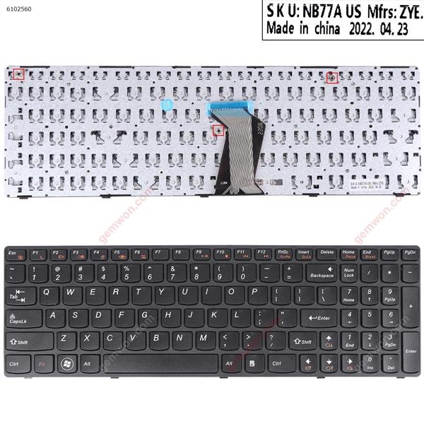 LENOVO Ideapad Z560 Z560A Z565A G570 BLACK FRAME BLACK US 25-012185 V-117020CS1 25-010793 V-117020AS1-US Laptop Keyboard (OEM-B)
