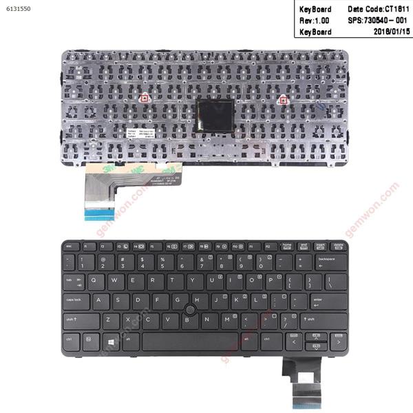 HP EliteBook 820 G1 BLACK FRAME BLACK (with point,Win8) US 6037B0086002 Laptop Keyboard (OEM-A)