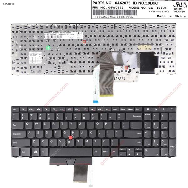 ThinkPad E520 BLACK FRAME BLACK(With Point stick) US N/A Laptop Keyboard (OEM-B)