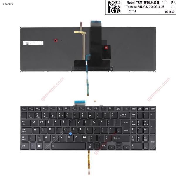 Toshiba Satellite Pro R50-C Tecra A50-C Z50-C A50-C1510 A50-C1520 BLACK FRAME GLOSSY (With point stick,Backlit,WIN8) UI TBM15F56U4J356  P/N G83C000GL5UE Laptop Keyboard (OEM-B)