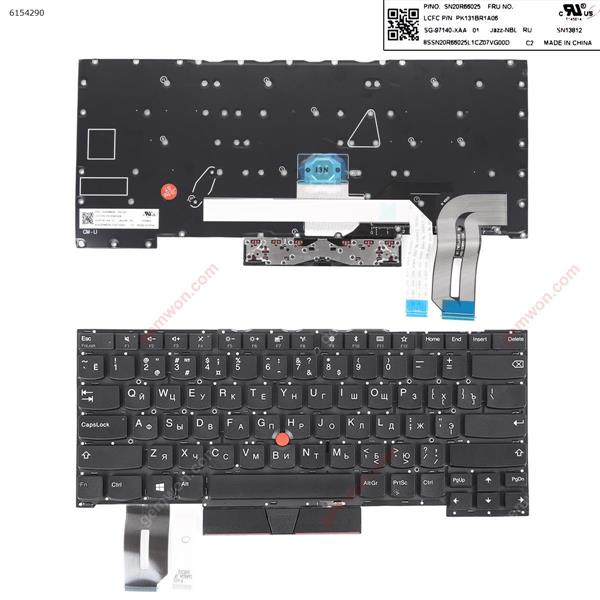 IBM Thinkpad T490S  L490 E490  Black ( with point stick win8 )OEM RU SN20R66025  PK131BR1A06 Laptop Keyboard ()
