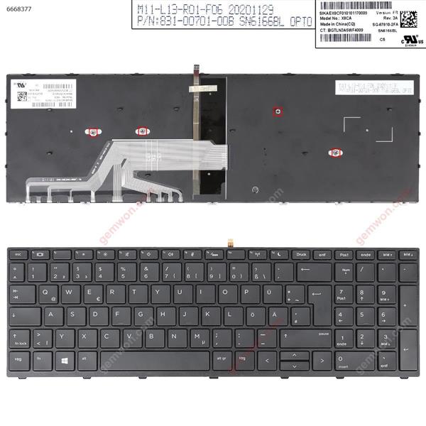 HP Probook HP EliteBook 450 G5 455 G5 470 G5  BLACK FRAME BLACK,( Backlit )   GR V162946AK1 Laptop Keyboard (OEM-A)