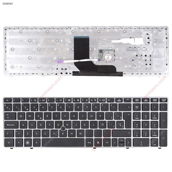 HP ProBook 6560B/EliteBook 8570P 8560P SILVER FRAME BLACK(With Point stick ) SP HX2UG 9Z.N6GUF.20S 55011M100-035-G 641181-091 SN5108 812-00981-01A GODA-3 55010TD00-289-G SG-39200-2NA Laptop Keyboard ( )