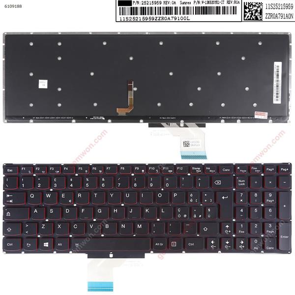 Lenovo Y50-70 Y70-70 BLACK (Red Backlit,Win8) IT 25215959   V-136520YK1-IT Laptop Keyboard (OEM-B)