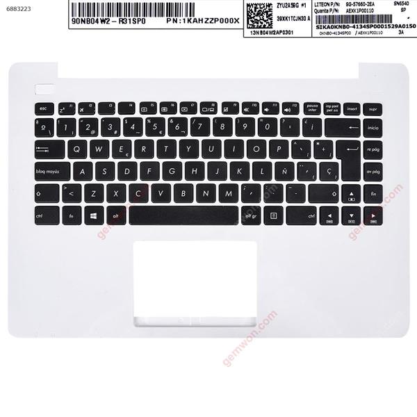 ASUS X453MA Topcase Palmres Laptop SP Keyboard Without Touchpard SP SG-57660-2GA AEXK1400110 Laptop Keyboard (Original)