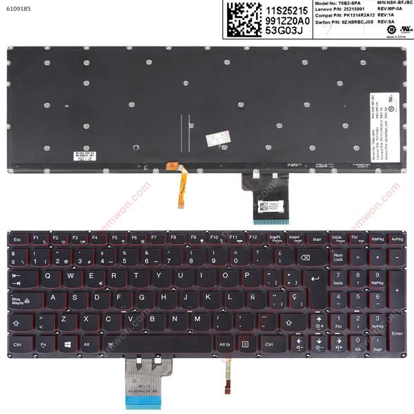 Lenovo Y50-70 Y70-70 BLACK (Red Backlit,Win8) SP PK1314R2A12  PK1314R2A12  9Z.N8RBC.J0S  NSK-BFJBC Laptop Keyboard ( )