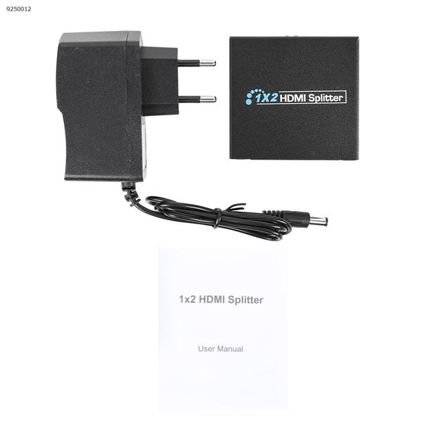 HDMI Splitter 1 Input 2 Output Amplifier Switch Box Hub 1x2 HDTV 1080p 3D,black Audio & Video Converter N/A