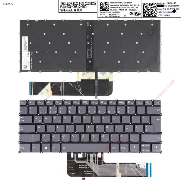 Lenovo Yoga Slim 7-14ARE05 ThinkBook 14 G2 Xiaoxin Air 14 GRAY（Backlit） GR SN20W85414   SG-A1910-2DA Laptop Keyboard (Original)