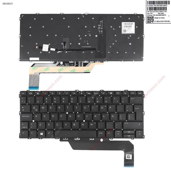 HP EliteBook 1030 G2 x360 BLACK （With Backlit Board，Win8） LA 6037B0134810 L02471-161 2B-BB930I610 Laptop Keyboard (OEM-B)