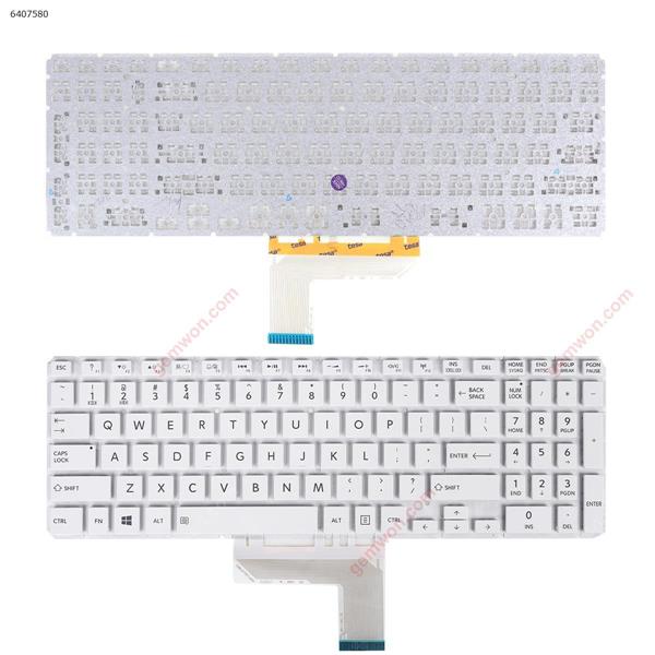 TOSHIBA Satellite L50-B S50-B L50D-B L50T-B L50DT-B L55(D)-B S55-B S55T-B S55D-B WHITE (Without FRAME,Without foil,Win8) US 9Z.NBCSQ.11D Laptop Keyboard (OEM-B)