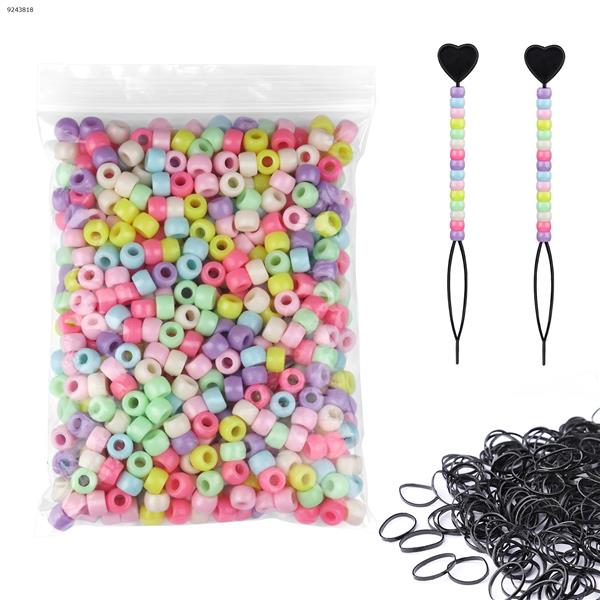 6*9mm Barrel Beads (Macaron Color: 600 Barrel Beads + 2 Hair Piercers + 1000 Rubber Bands) Other N/A