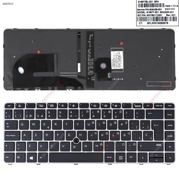 HP EliteBook 840 G3 SILVER FRAME BLACK (with point,Backlit,Win8) SP 6037B0113910 Laptop Keyboard (OEM-A)