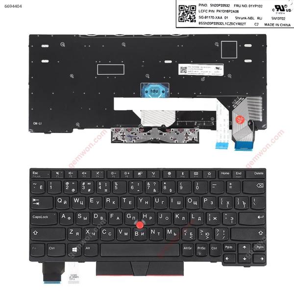 IBM ThinkPad X280 A285 X395 X390 01YP203 BLACK FRAME BLACK（With Point） RU SN20P33532 PK1316P2A06 Laptop Keyboard (Original)