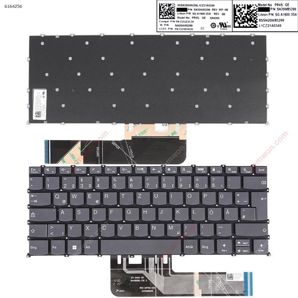 Lenovo Yoga Slim 7-14ARE05 ThinkBook 14 G2 ARE GRAY GR SN20W85299   SG-A1900-2DA   PR4S-GEF Laptop Keyboard (Original)