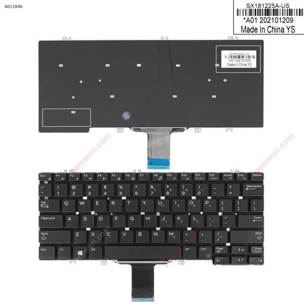 Dell Latitude E5280 E5289 E7280 E7390 BLACK（Without FRAME） US SX181225A Laptop Keyboard (OEM-B)