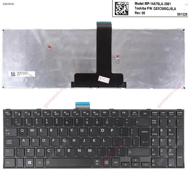 Toshiba Satellite Pro R50-C Tecra A50-C Z50-C A50-C1510 A50-C1520 BLACK FRAME BLACK （Big Enter，WIN8） US MP-14A76A-3561  G83C000GJ5LA Laptop Keyboard (OEM-A)