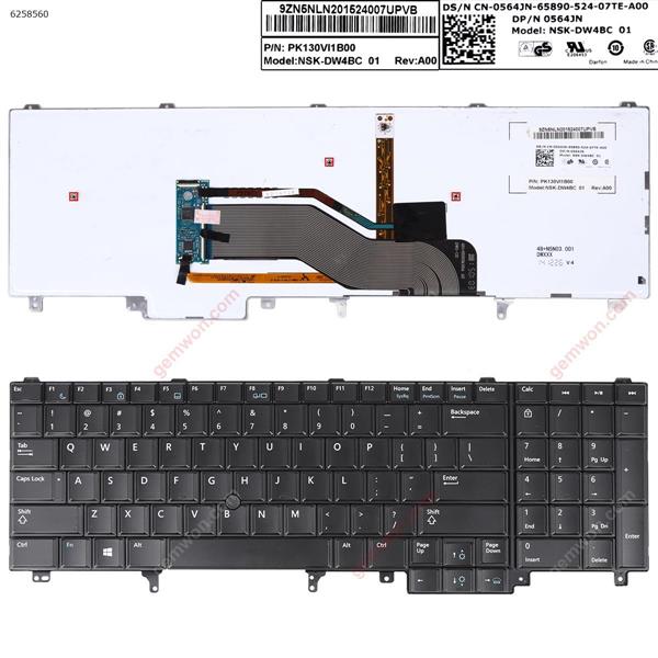 DELL Latitude E6520 E6530 E6540 E5520 BLACK(With Point stick,Backlit,BLUE Printing,WIN8) US DW0UC 9Z.N5NUC.01E 0CR6XP PK130FH1A21 0YVX4C Laptop Keyboard (OEM-B)