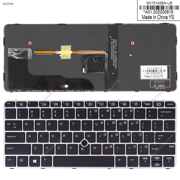 HP EliteBook 820 G3 SILVER FRAME BLACK (Backlit,with point,Win8) US 6037B0112901 Laptop Keyboard ( )