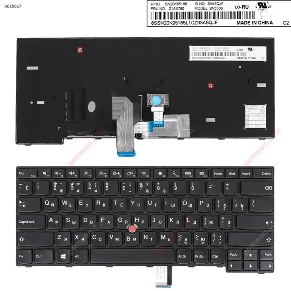 IBM Thinkpad E450 E455 E450C BLACK FRAME BLACK(With Point stick,Win8)  OEM RU N/A Laptop Keyboard ()