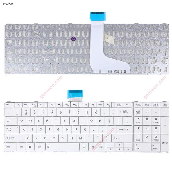 TOSHIBA C850 WHITE(For Win8) US MP-11B93US-9301W Laptop Keyboard (OEM-B)