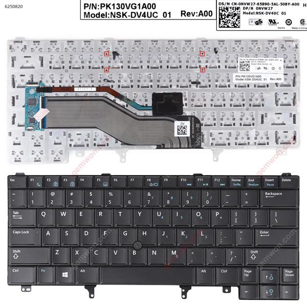 DELL Latitude E6420 E5420 E6220 E6320 E6430 BLACK(With Point stick,Renew) US NSK-DV4UC  PK130VG1A00 Laptop Keyboard (OEM-B)