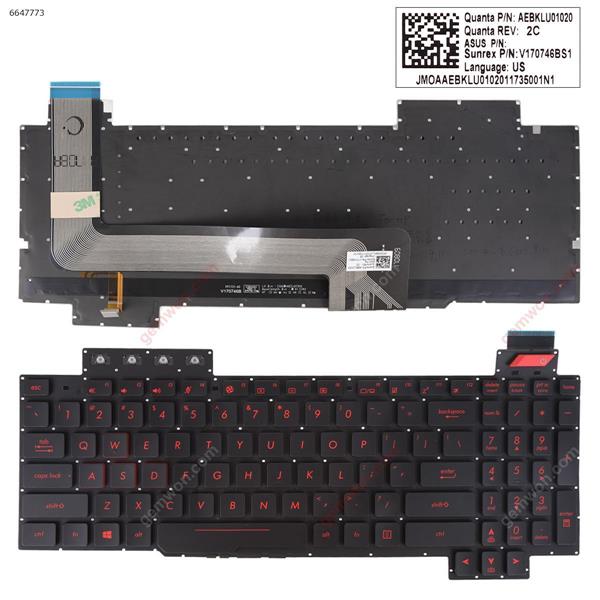 Asus GL503GE BLACK (Without FRAME,Backlit, Red Printing WIN8) US N/A Laptop Keyboard (Original)