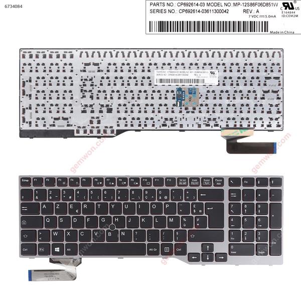 Fujitsu Lifebook E753 E754 SILVER FRAME BLACK (Redside，with Point Win8) FR MP-12S86F06D851W CP692614-03611300042 Laptop Keyboard (Original)