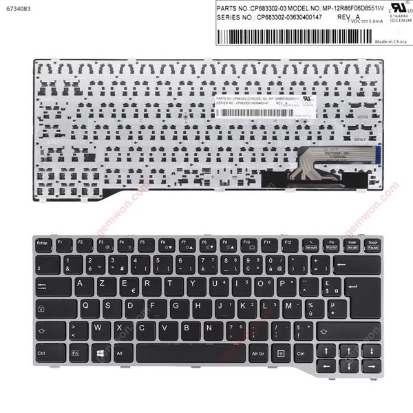 Fujitsu Lifebook T725 T726  SILVER FRAME BLACK (Win8)  FR MP-12R86F06D8551W CP683302-03630400155 Laptop Keyboard (Original)