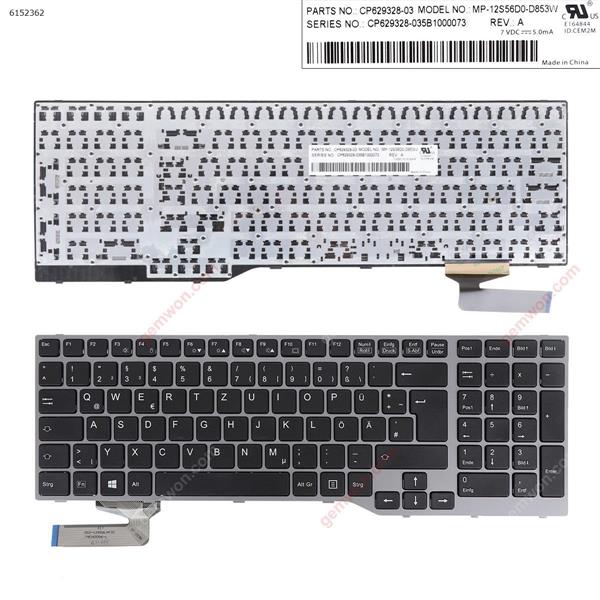 Fujitsu Lifebook E753 E754 BLACK FRAME BLACK ( Win8) GR N/A Laptop Keyboard ()