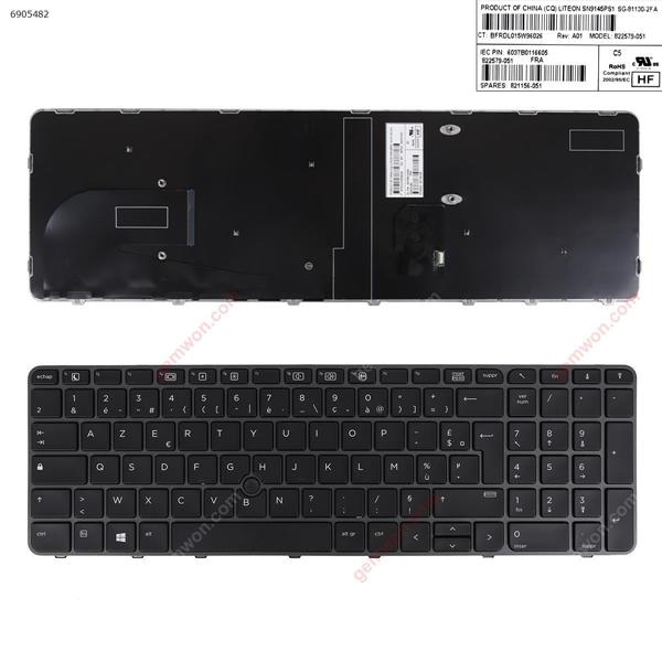 HP EliteBook 755 G3 850 G3 850 G4 ZBook 15u G3 G4 GRAY FRAME BLACK (with point,Win8) FR BFRDL015W96027 6037B0116605 Laptop Keyboard (Original)