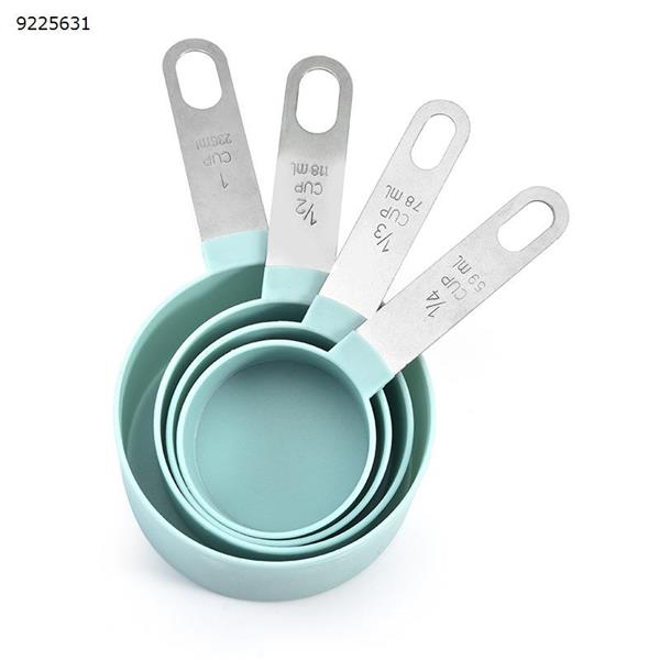 Measuring Cups and Spoons Set of 8 Pieces，Nesting Measure Cups with Stainless Steel Handle，for Dry and Liquid Ingredient Home Decoration 8件套蓝色