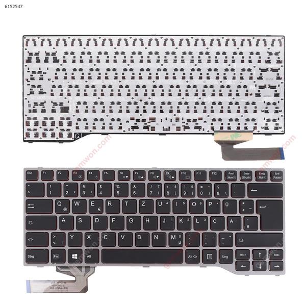 Fujitsu Lifebook E743 E744 E733 E734 SILVER FRAME BLACK (Redside  Win8) GR N/A Laptop Keyboard ()