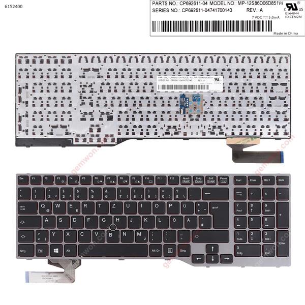 Fujitsu Lifebook E753 E754 SILVER FRAME BLACK (Redside，with Point  Win8) GR N/A Laptop Keyboard ()